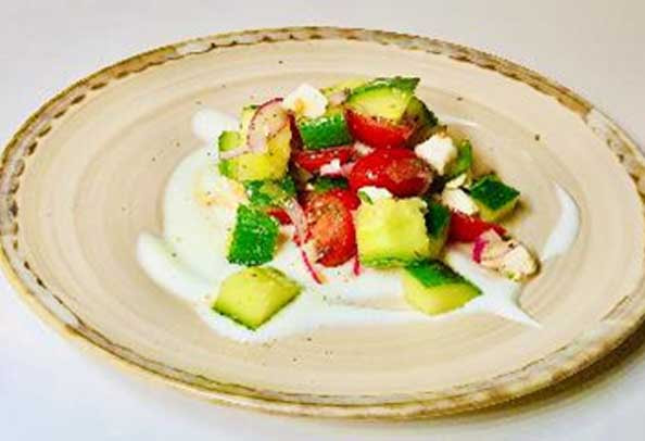 Greek Salad & Yogurt Crema
