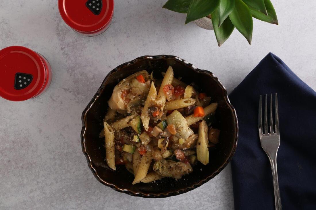 Penne with vegetable ragout