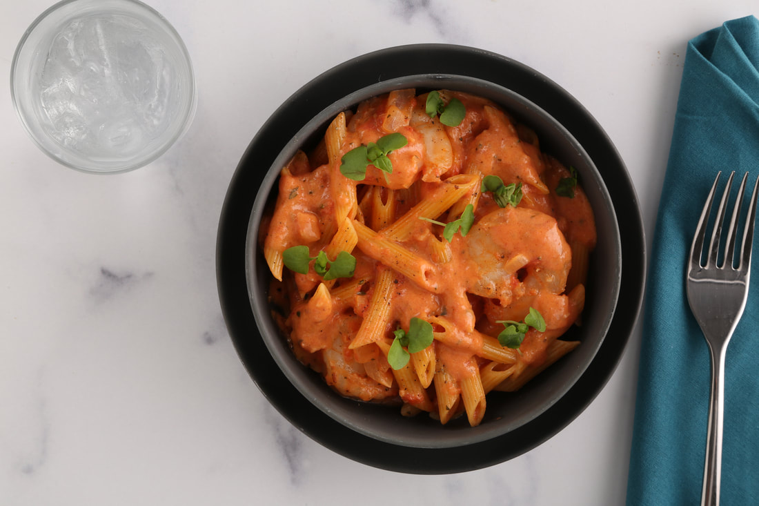 Protein+™ Penne with Shrimp in a Tomato Basil Cream Sauce