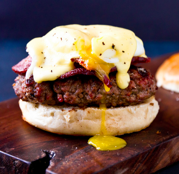 OPEN FACED BEEF BURGERS WITH SAUERKRAUT AND SWISS